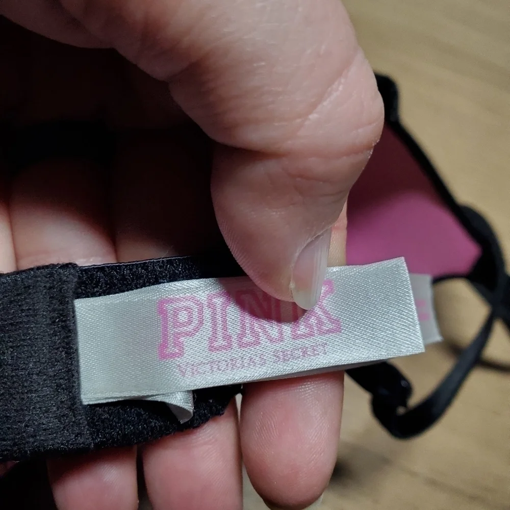 PINK Black Bra